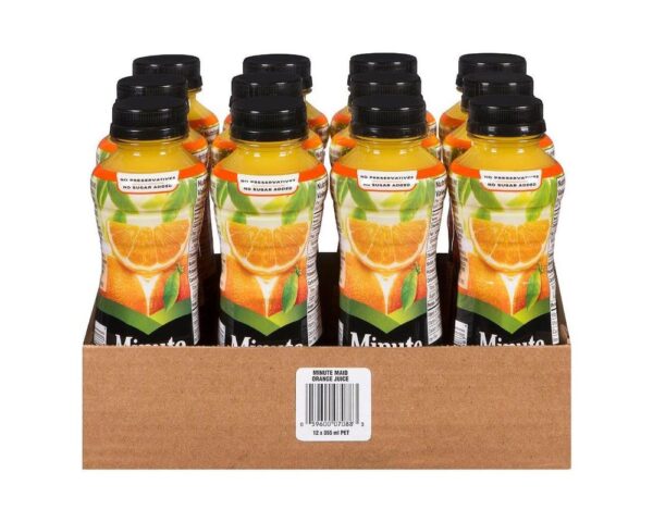 Minute Maid 100% Juice Orange Bottles, 355 mL, 12 Pack